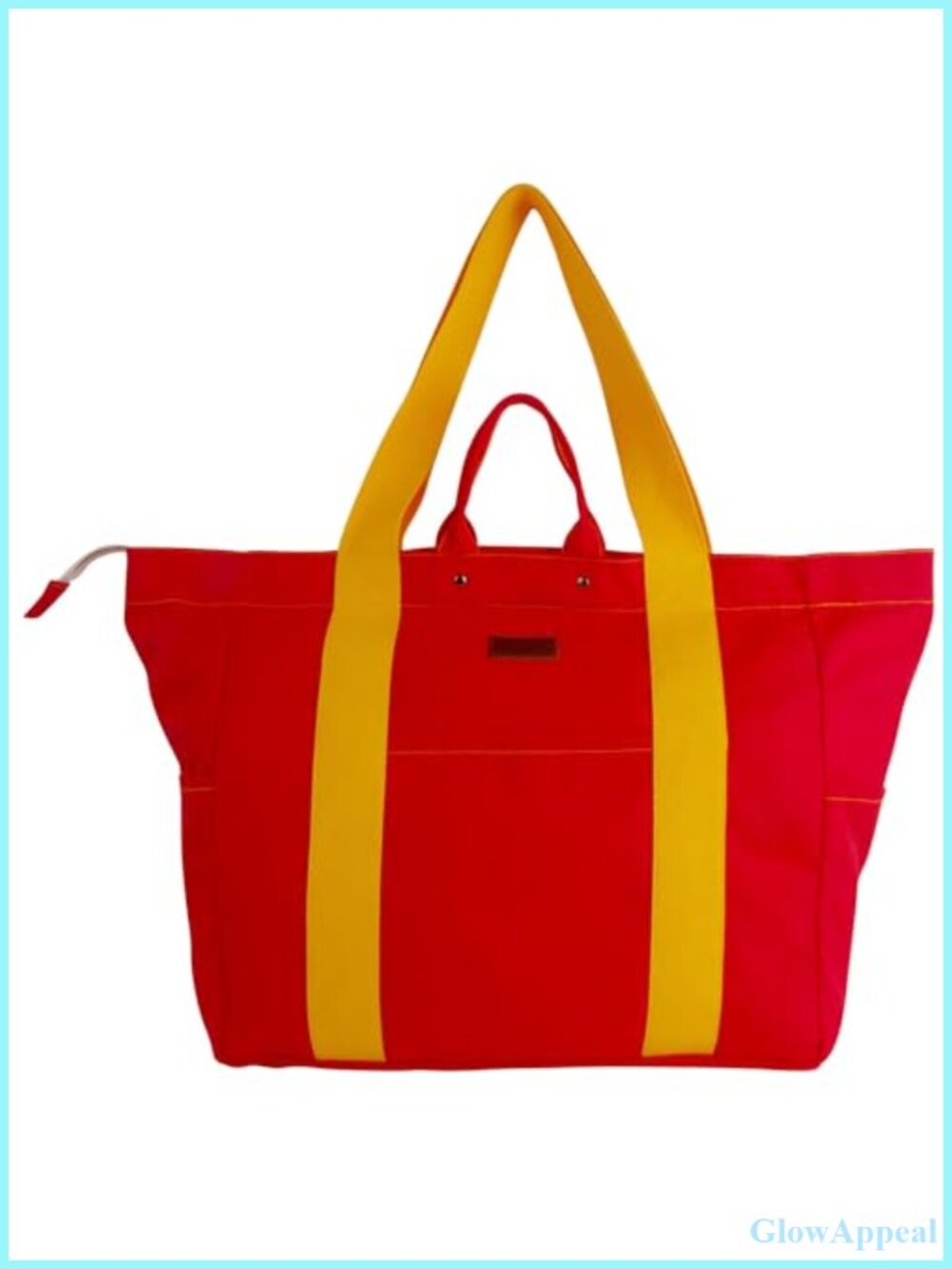 Large Canvas Tote Bag Heavy Duty Full Zipper Reusable DIY Natural Cotton